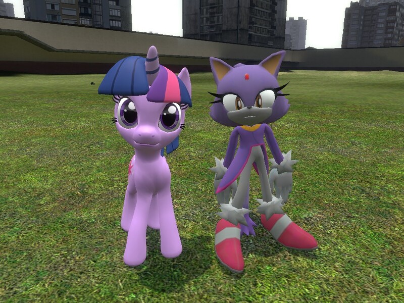 Size: 1024x768 | Tagged: 3d, artist:fabri600, blaze the cat, crossover, derpibooru import, gmod, safe, sonic the hedgehog (series), twilight sparkle