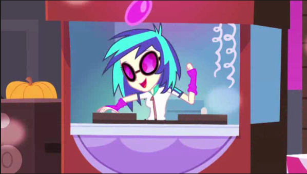 Size: 598x339 | Tagged: safe, derpibooru import, screencap, vinyl scratch, equestria girls, equestria girls (movie), fall formal, solo, this is our big night