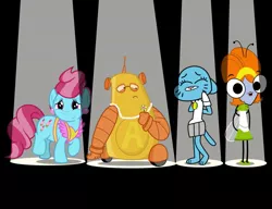 Size: 1019x784 | Tagged: arpa default, artist:cartuneslover16, crossover, cup cake, derpibooru import, mother's day, nicole watterson, robot and monster, safe, the amazing world of gumball, the buzz on maggie