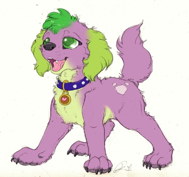 Size: 1280x1192 | Tagged: safe, artist:dimwitdog, derpibooru import, spike, dog, equestria girls, collar, cute, fluffy, happy, realistic, solo, spikabetes, spike the dog, spike's dog collar