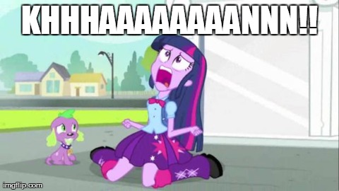 Size: 480x270 | Tagged: safe, derpibooru import, edit, edited screencap, screencap, spike, twilight sparkle, dog, equestria girls, equestria girls (movie), duo, exploitable meme, khaaaaaaan, khan, meme, spike the dog, star trek, star trek ii: the wrath of khan, twiscream