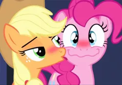 Size: 800x560 | Tagged: suggestive, derpibooru import, edit, edited screencap, screencap, applejack, pinkie pie, equestria girls, equestria girls (movie), applepie, blushing, female, lesbian, licking, shipping, tongue out