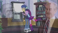 Size: 662x372 | Tagged: safe, derpibooru import, edit, edited screencap, screencap, flash sentry, twilight sparkle, equestria girls, equestria girls (movie), brad, doom paul, exploitable meme, hug, jimmies, meme