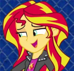 Size: 548x520 | Tagged: safe, derpibooru import, sunset shimmer, equestria girls, equestria girls (movie), costanza face, face, george costanza, ishygddt, meme, parody, solo