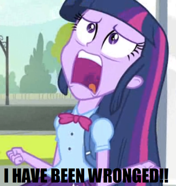 Size: 661x700 | Tagged: safe, derpibooru import, edit, edited screencap, screencap, twilight sparkle, equestria girls, equestria girls (movie), caption, cropped, dan vs, exploitable meme, image macro, meme, solo, text, twiscream