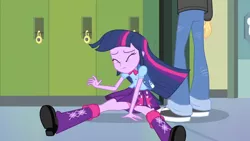 Size: 1920x1080 | Tagged: suggestive, derpibooru import, edit, edited screencap, screencap, flash sentry, twilight sparkle, equestria girls, equestria girls (movie), brad, clothes, fake, panties, skirt, underwear, underwear edit, upskirt