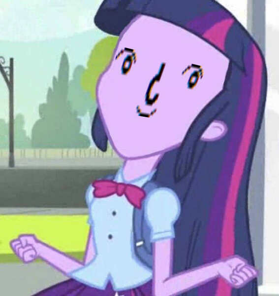 Size: 661x700 | Tagged: safe, derpibooru import, edit, edited screencap, screencap, twilight sparkle, equestria girls, equestria girls (movie), cropped, exploitable meme, le lenny face, meme, solo, twiscream