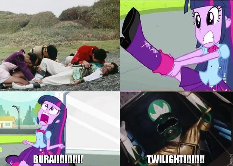 Size: 960x684 | Tagged: safe, derpibooru import, edit, edited screencap, screencap, twilight sparkle, equestria girls, equestria girls (movie), boi, burai, exploitable meme, geki, mei, meme, overwatch, screaming, super sentai, twiscream, zyuranger