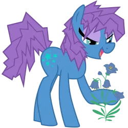 Size: 3000x3000 | Tagged: safe, artist:sunley, derpibooru import, blue belle, earth pony, pony, bluebell (flower), female, flower, g1, g1 to g4, g4, generation leap, mare, simple background, solo, transparent background