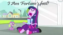 Size: 1366x768 | Tagged: safe, derpibooru import, edit, edited screencap, screencap, spike, twilight sparkle, dog, equestria girls, equestria girls (movie), duo, exploitable meme, meme, romeo and juliet, shakespeare, spike the dog, twiscream