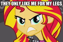 Size: 625x415 | Tagged: safe, derpibooru import, edit, edited screencap, screencap, sunset shimmer, equestria girls, equestria girls (movie), angry, caption, clothes, image macro, inverted mouth, jacket, leather jacket, looking at you, solo, text