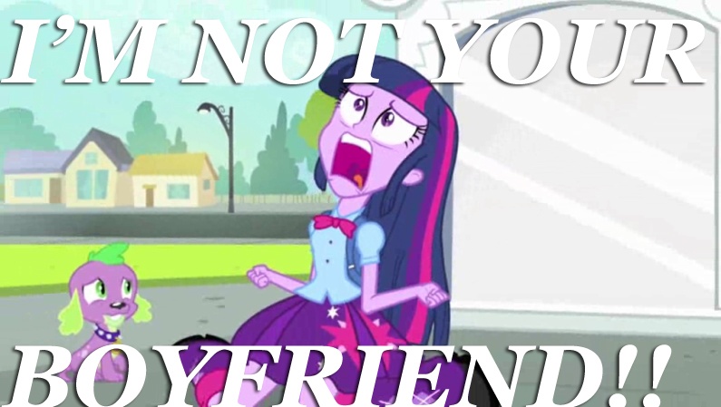 Size: 795x449 | Tagged: safe, derpibooru import, edit, edited screencap, screencap, spike, twilight sparkle, dog, equestria girls, equestria girls (movie), chowder, duo, exploitable meme, meme, spike the dog, twiscream