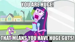 Size: 795x449 | Tagged: safe, derpibooru import, edit, edited screencap, screencap, twilight sparkle, equestria girls, equestria girls (movie), doom, doom comic, duo, exploitable meme, meme, rip and tear, twiscream