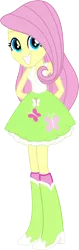 Size: 2167x6872 | Tagged: safe, artist:strumfreak, derpibooru import, fluttershy, equestria girls, equestria girls (movie), absurd resolution, boots, clothes, hands behind back, happy, high heel boots, shoes, simple background, skirt, smiling, solo, transparent background, vector