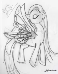 Size: 472x600 | Tagged: artist:lelunae, derpibooru import, flying, g1, safe, sketch, solo, starry wings (g1), traditional art, windy wing ponies