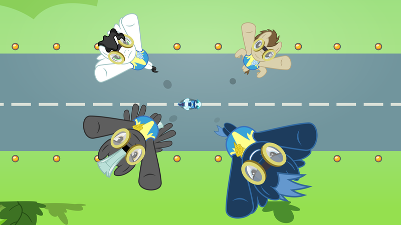 Size: 12000x6750 | Tagged: safe, artist:chainchomp2, derpibooru import, crescent pony, mane moon, mercury, milky way, soarin', star hunter, starry eyes (character), thunderlane, pegasus, pony, wonderbolts academy, absurd resolution, male, stallion, vector, vertigo