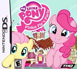 Size: 753x677 | Tagged: box art, derpibooru import, fluttershy, g3, g3 to g4, game, generation leap, nintendo, nintendo ds, pinkie pie, pinkie pie's party, safe, thq, video game