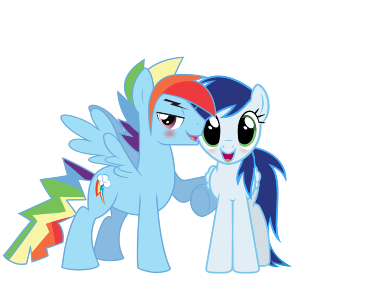 Size: 1024x819 | Tagged: safe, artist:gizemyorganci, derpibooru import, rainbow dash, soarin', blushing, female, glide, glideblitz, male, rainbow blitz, rule 63, shipping, simple background, soarindash, straight, transparent background, vector