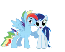 Size: 1024x819 | Tagged: safe, artist:gizemyorganci, derpibooru import, rainbow dash, soarin', blushing, female, glide, glideblitz, male, rainbow blitz, rule 63, shipping, simple background, soarindash, straight, transparent background, vector