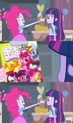 Size: 413x700 | Tagged: safe, derpibooru import, edit, edited screencap, screencap, pinkie pie, twilight sparkle, equestria girls, equestria girls (movie), clipboard, comic, duo, hoofbeat, pinkie's clipboard, screencap comic