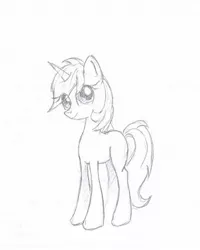 Size: 1159x1447 | Tagged: safe, artist:sigmanas, derpibooru import, lyra heartstrings, pony, unicorn, grayscale, missing cutie mark, monochrome, pencil drawing, simple background, sketch, smiling, solo, traditional art, white background