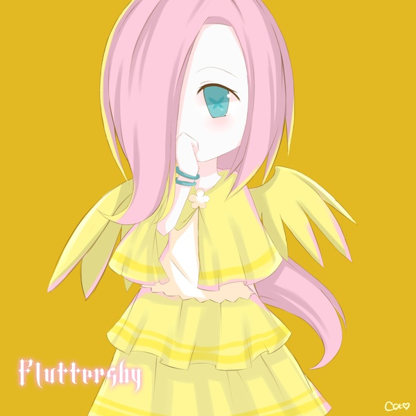 Size: 3000x3000 | Tagged: artist:猫小雯, derpibooru import, fluttershy, human, humanized, safe, solo, winged humanization, wings