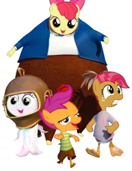 Size: 412x533 | Tagged: apple bloom, babs seed, bird, chicken, chicken little, chickun, derp, derpibooru import, duck, edit, exploitable meme, faic, fat, fish, forced meme, meme, pig, safe, scootachicken, scootaloo, sweetie belle