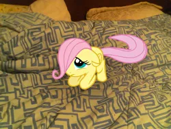 Size: 2048x1536 | Tagged: safe, artist:tokkazutara1164, derpibooru import, fluttershy, pony, bed, female, filly, irl, photo, ponies in real life, solo, vector