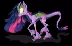Size: 800x505 | Tagged: safe, artist:xenon, derpibooru import, twilight sparkle, kirin, cloven hooves, curved horn, hilarious in hindsight, horn, kirinified, nightmare fuel, scales, solo, species swap, unshorn fetlocks, wat, what has science done