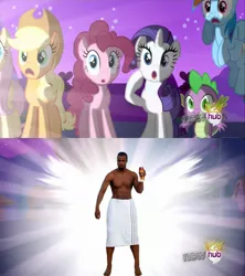 Size: 1920x2160 | Tagged: alicorn flash, applejack, derpibooru import, exploitable meme, fluttershy, hub logo, isaiah mustafa, meme, old spice, pinkie pie, rainbow dash, rarity, safe, spike