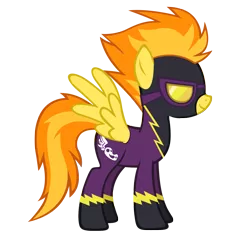 Size: 1532x1460 | Tagged: safe, artist:durpy, derpibooru import, spitfire, pegasus, pony, clothes, costume, shadowbolts, shadowbolts costume, simple background, solo, transparent background, vector