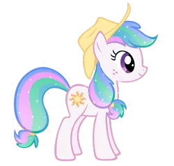 Size: 916x873 | Tagged: safe, artist:durpy, derpibooru import, applejack, princess celestia, pony, female, fusion, hat, mare, palette swap, recolor, simple background, solo, transparent background, vector