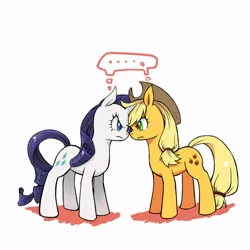 Size: 650x650 | Tagged: angry, applejack, artist:murai shinobu, derpibooru import, pixiv, rarity, safe