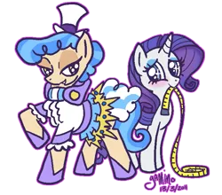 Size: 741x651 | Tagged: artist:yamino, derpibooru import, measuring tape, rarity, safe, sapphire shores