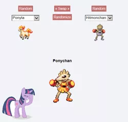 Size: 590x560 | Tagged: derpibooru import, hitmonchan, pokefusion, pokémon, ponychan, ponyta, safe, twilight sparkle