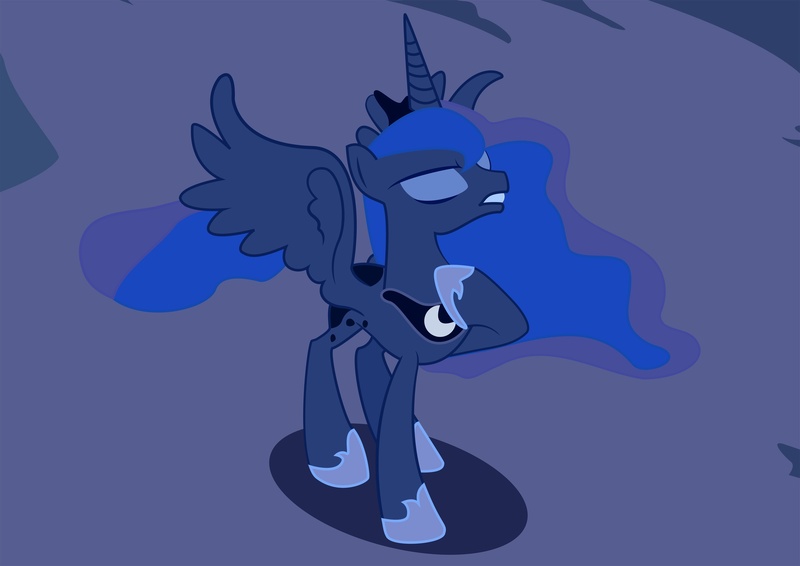 Size: 3317x2345 | Tagged: artist:andriel-wii, derpibooru import, eyes closed, princess luna, safe, solo