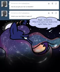 Size: 651x784 | Tagged: artist:zombiecollie, ask, ask lusty luna, derpibooru import, lusty luna, night, princess luna, safe, stars, tumblr