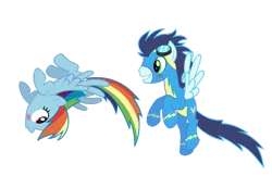 Size: 1024x662 | Tagged: safe, artist:gizemyorganci, derpibooru import, rainbow dash, soarin', blushing, eyes on the prize, female, male, shipping, simple background, soarindash, straight, transparent background, vector