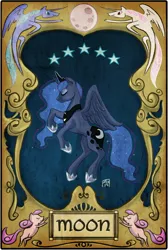 Size: 1214x1811 | Tagged: artist:robd2003, card, derpibooru import, moon, princess celestia, princess luna, safe, tarot card