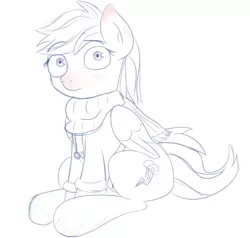 Size: 614x584 | Tagged: artist:nohooves, clothes, derpibooru import, hoodie, rainbow dash, safe, scarf, solo