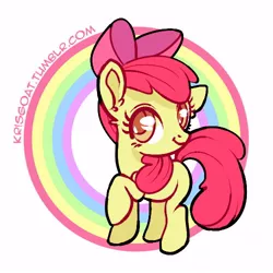 Size: 500x500 | Tagged: apple bloom, artist:krisgoat, derpibooru import, rainbow, safe, solo