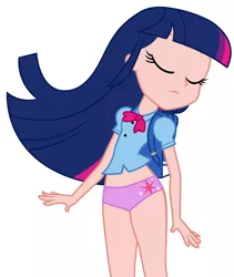 Size: 1382x1638 | Tagged: suggestive, derpibooru import, edit, twilight sparkle, equestria girls, equestria girls (movie), clothes, cutie mark underwear, no pants, panties, recolor, simple background, solo, underwear, underwear edit, white background