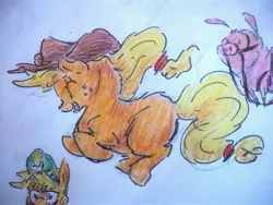 Size: 3264x2448 | Tagged: applejack, artist:394vikingpinkiepie, derpibooru import, pig, safe, traditional art