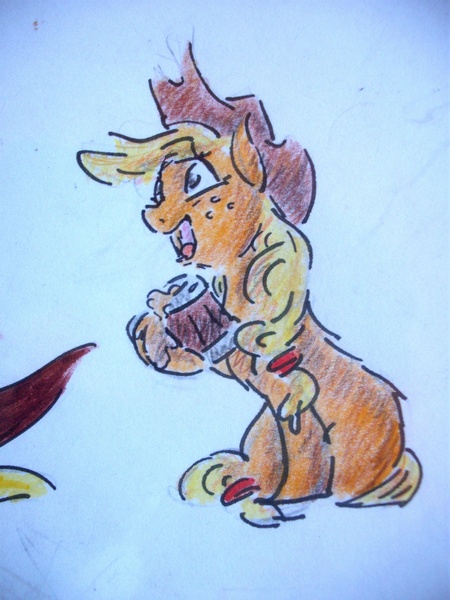 Size: 2448x3264 | Tagged: applejack, artist:394vikingpinkiepie, derpibooru import, safe, solo, traditional art