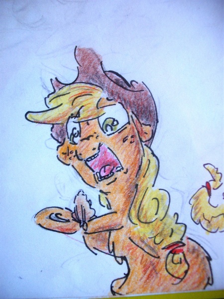 Size: 2448x3264 | Tagged: applejack, artist:394vikingpinkiepie, derpibooru import, safe, solo, traditional art