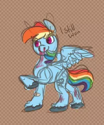 Size: 500x600 | Tagged: abstract background, artist:weepysheep, blood, checkered background, derpibooru import, nosebleed, part of a set, rainbow dash, safe, solo