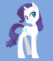 Size: 1070x1233 | Tagged: safe, artist:foxda, derpibooru import, rarity, pony, unicorn, blue background, colored pupils, simple background, smiling, solo