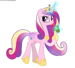 Size: 5500x5000 | Tagged: dead source, safe, artist:vird-gi, derpibooru import, princess cadance, alicorn, pony, absurd resolution, cupcake, female, food, mare, simple background, solo, tongue out, transparent background