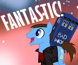 Size: 650x546 | Tagged: bad wolf, derpibooru import, doctor who, doctor whooves, fantastic, ninth doctor, safe, solo, tardis, time turner