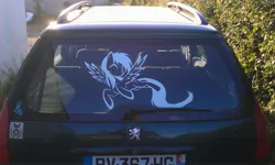 Size: 3264x1952 | Tagged: safe, derpibooru import, derpy hooves, pegasus, pony, car, custom, decal, female, irl, itasha, mare, peugeot, peugeot 306 sw, photo, station wagon, toy